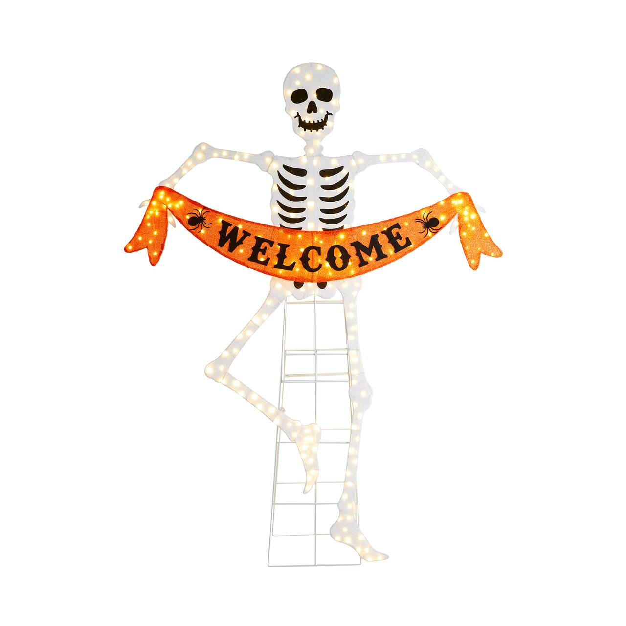 Glitzhome® 86.25"H Lighted Halloween 2.5D Skeleton Outdoor Decor